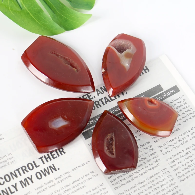 Wholesale Price Red GemStone Healing Stones Polished Carnelian Flame Cloud heart Druzy Geode For Ornament