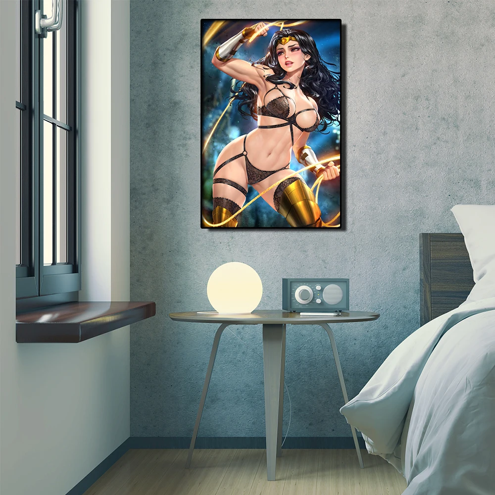 Bikini Woman Anime Poster Canvas Painting Wall Art Picture Prints for Bedroom Home Decor
