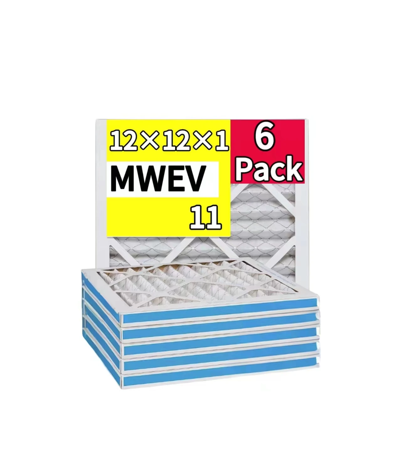 12x12x1 Air Filter MERV11 Electrostatic Pleated Air Conditioner HVAC AC Furnace Filters for Allergies Pollen Mold Bacteria Smoke