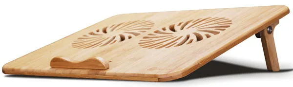New Eco-friendly Product For 14 15.6 17 Inch Laptop Cooling Fan Adjustable Ergonomic Design Two Usb Port Laptop Stand Bamboo