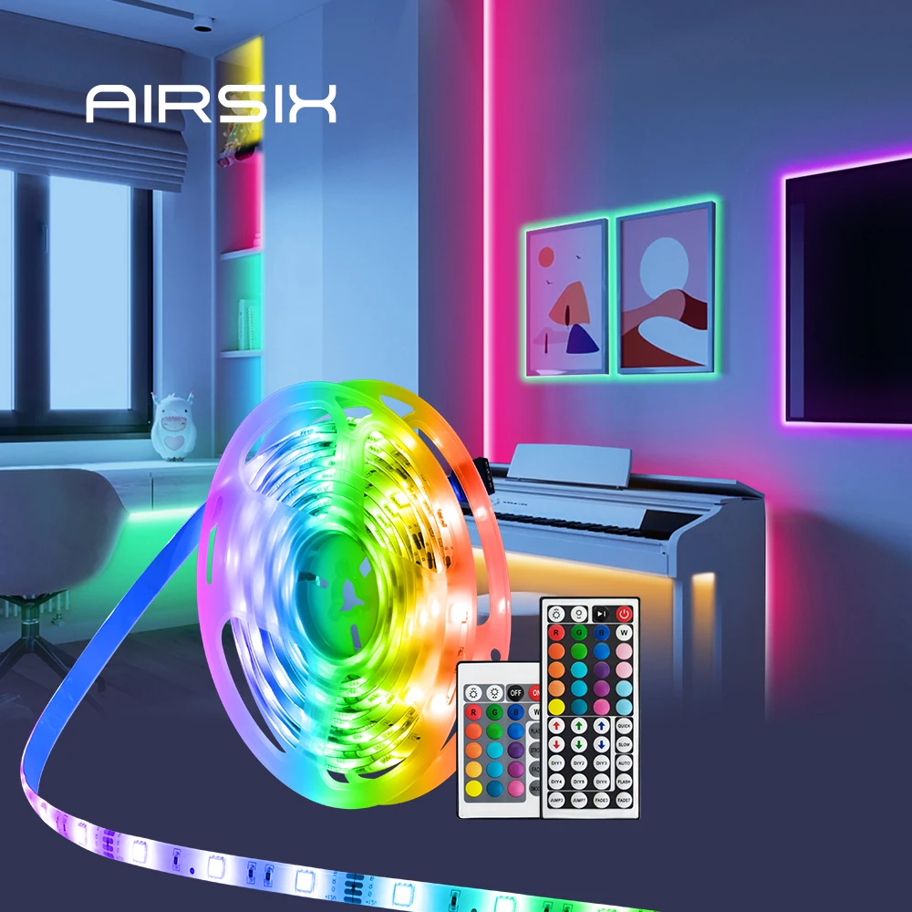 2022 Multi Colored Garden IP65 5050 RGB USB 12 Volts Tuya Flexible Waterproof 5m Bedroom TV 44key Smart Wifi LED Light Strip