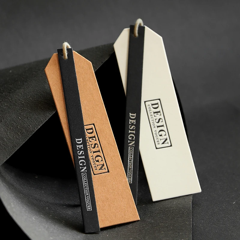 String Tag Custom Luxury Die Cut Hang Tags for Clothing Fashionable Kraft Paper Cloth Used Shoes Printed Shoes Stock Sustainable