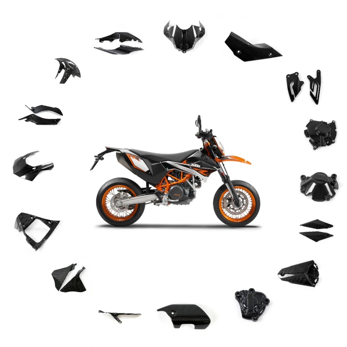 Полный комплект для мотоцикла 100% 3K из углеродного волокна, модифицированные детали для корпуса из углеродного волокна для KTM Duke 690 Duke 200 KTM 1290 Super Duke R