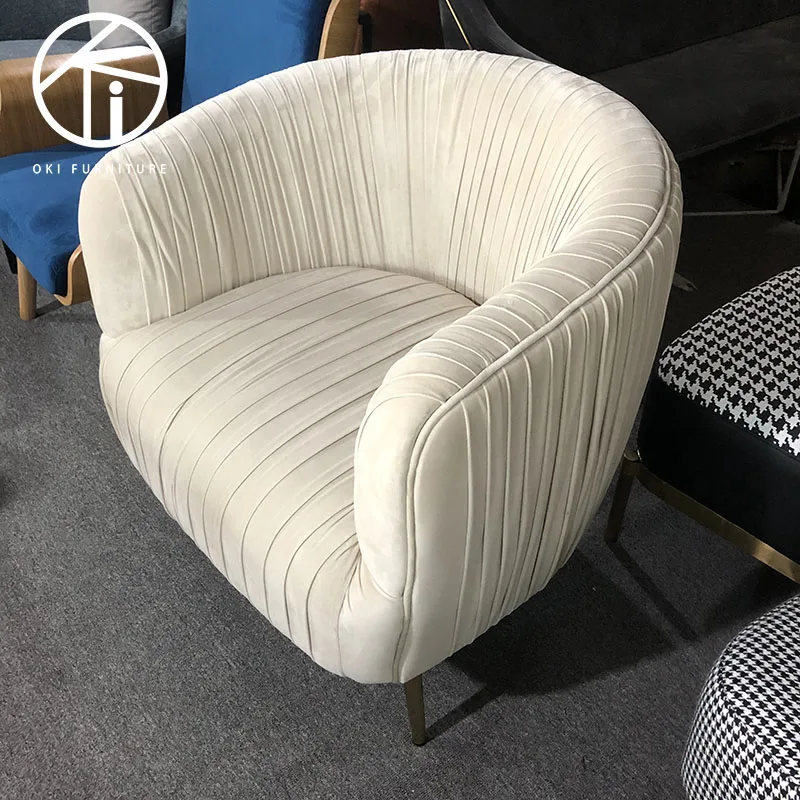 metal dining luxury accent  chaise lounge modern arm sofa folds fabric furniture living room leisure chair