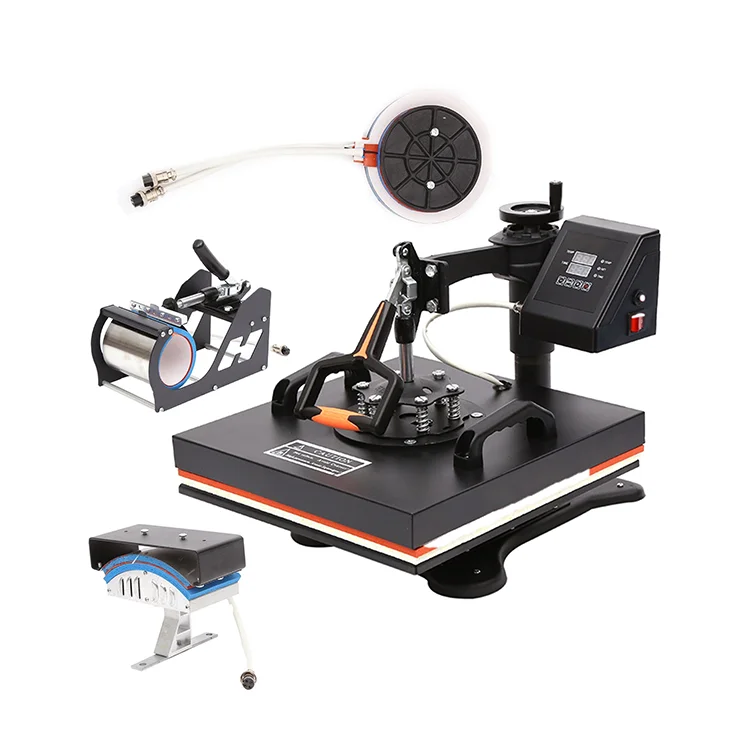 Tylor Heat Press Machine, 15x15 Inch, 5 in 1 Combo Swing Away T-Shirt Sublimation Transfer Printer with Teflon Coated, Precise