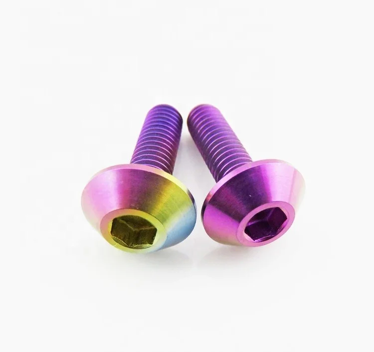 Titanium Gr5 Anodized Truss Head Bolts for Motorcycle Car Modification, Bicycle Pedal Titanium Bolts