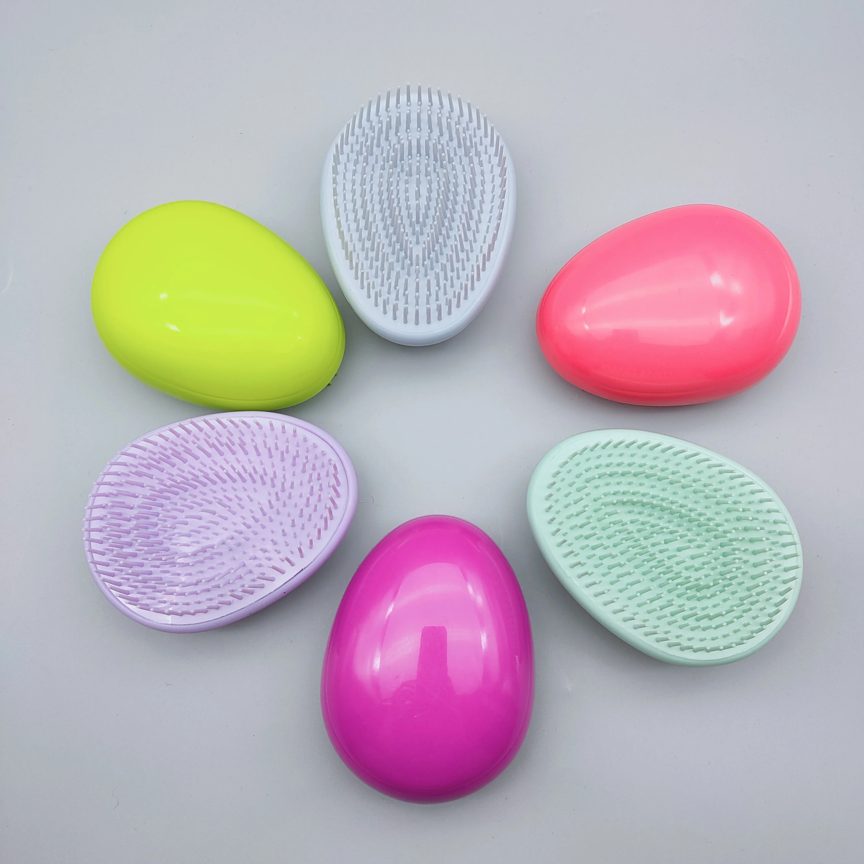 Low Price Egg Shape Detangling Hair Brush Logo Massage Hairbrush Tangle Hair Egg Shaped Brush Massage Hairbrush Tangle Hair Egg