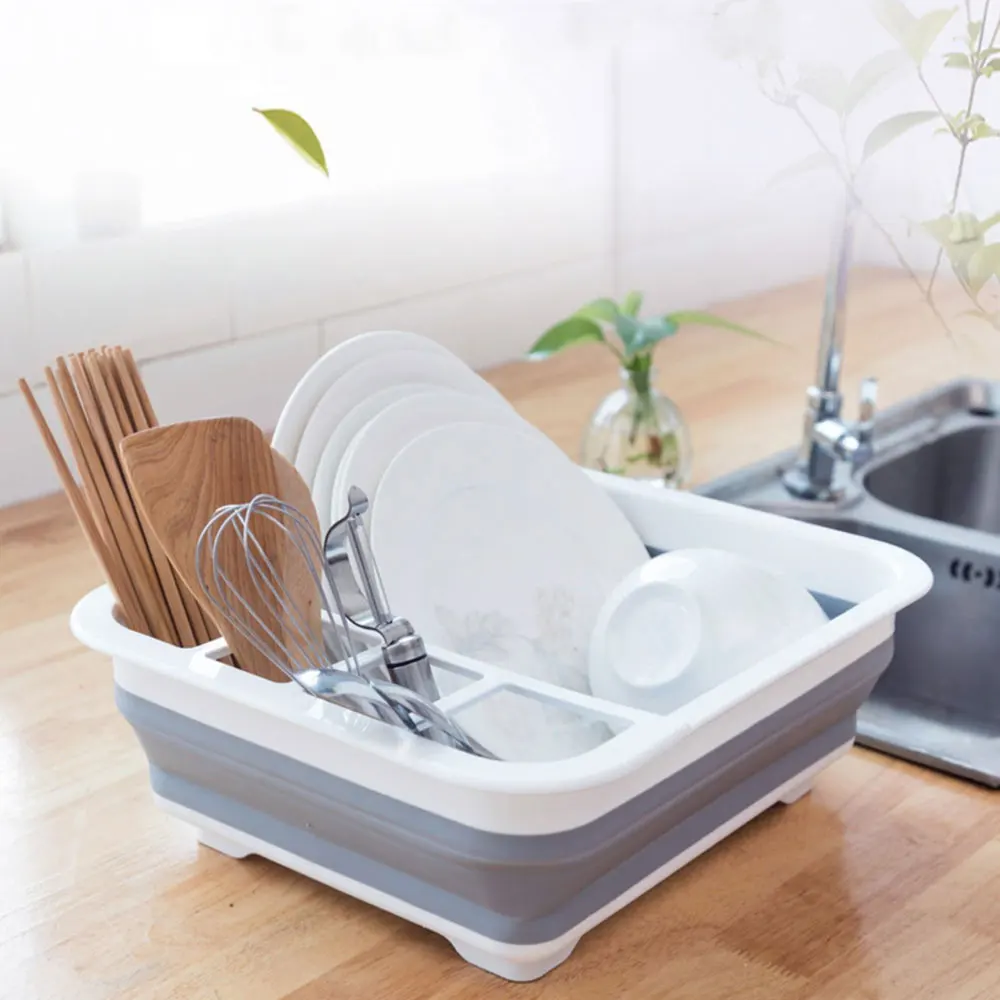 Многоразовый складной ситечко для мытья, силиконовый Слив для продуктов, складной дуршлаг