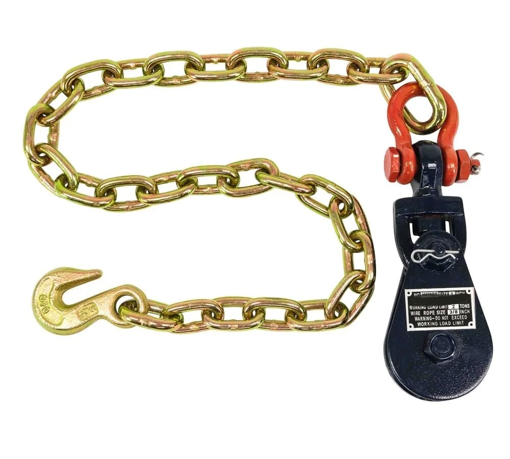 Heavy-Duty Shackle and Hook Type Snatch Block Single Sheave for Construction 1-Year Warranty