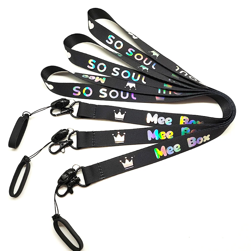 custom logo lanyard Neck Strap Sublimation Woven Neck Blank White Nylon Lanyards With Logo Custom Polyester Lanyard