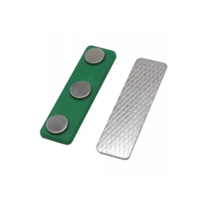 100 Pack Strong Magnetic Name Badge Holders Green Magnets With Steel Back Plate