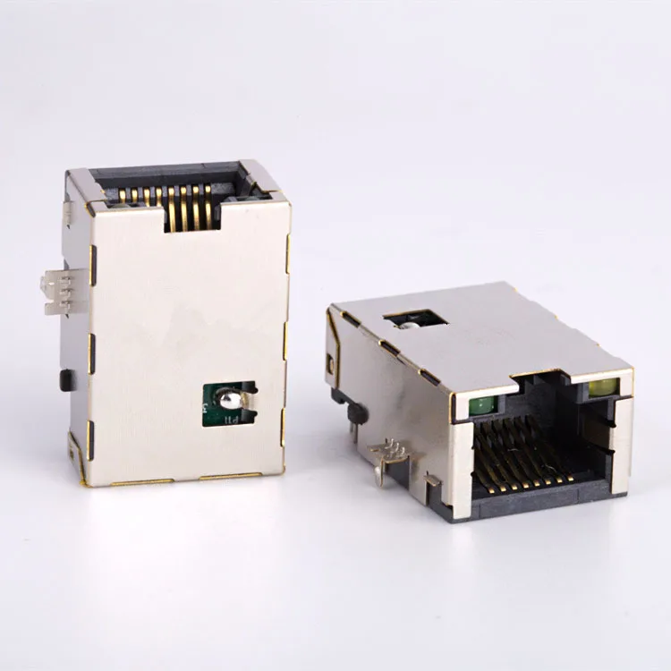 Smt поверхностное крепление Rj45 разъем среднее Ethernet трансформатор Rj45 подсветкой 8P8C разъем Женский 8 Pin Rj45 разъем