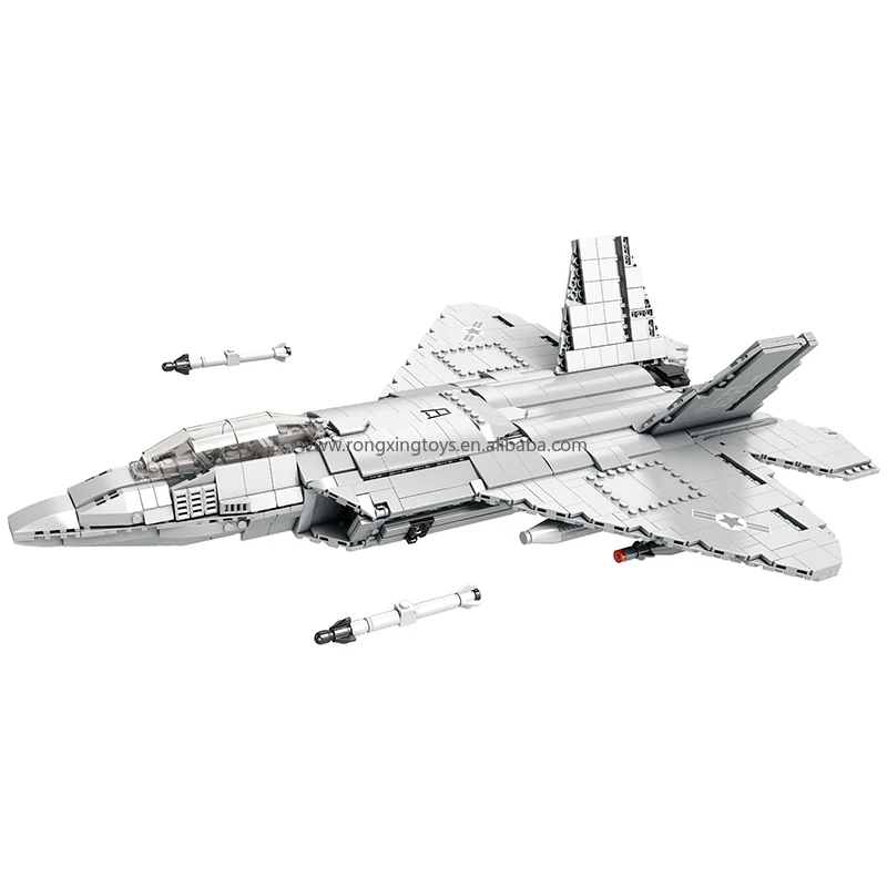 Реобрикс 33020 F22 реактивные блоки самолет истребитель кубики MOC маленькие частицы головоломки сборочный Блок Игрушки для мальчиков строительные Наборы