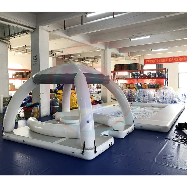HUAYUE Inflatable Floating Platform Water Entertainment Equipment Inflatable Water Leisure Platform Dock Inflatable Floating Bar