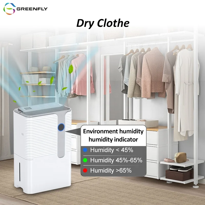 Home using smart 24L dry clothes R290 refrigerant portable dehumidifier low noise 5L water tank air dehumidifier
