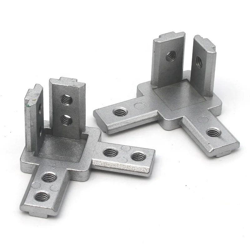 Aluminum T-Slot 3-Way 90 Degree Inside Corner Bracket