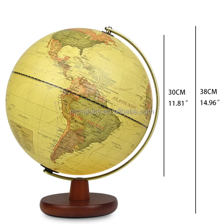 New Vintage World Globe With Stand Classical Design Rotating Earth Globe High Quality Desktop Earth Globe Vintage