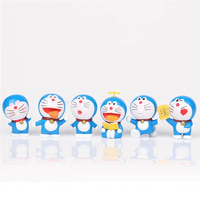 6 шт. в наборе Doraemon японская коллекция мультяшных игрушек аниме ПВХ фигурка