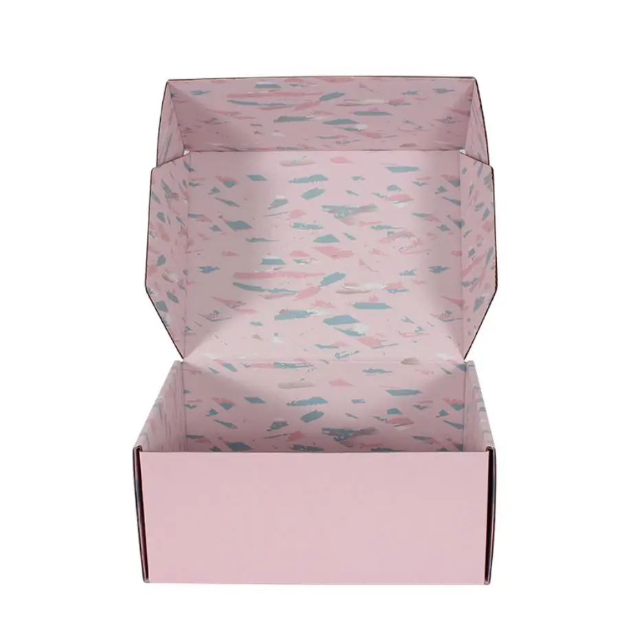 Free Design Custom logo Paper packaging Box Clothing mailer box pink shipping boxes for shoes