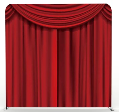 custom design tension fabric cover pillow case backdrop pipe and drape stand for party photo booth event wall banner with logo