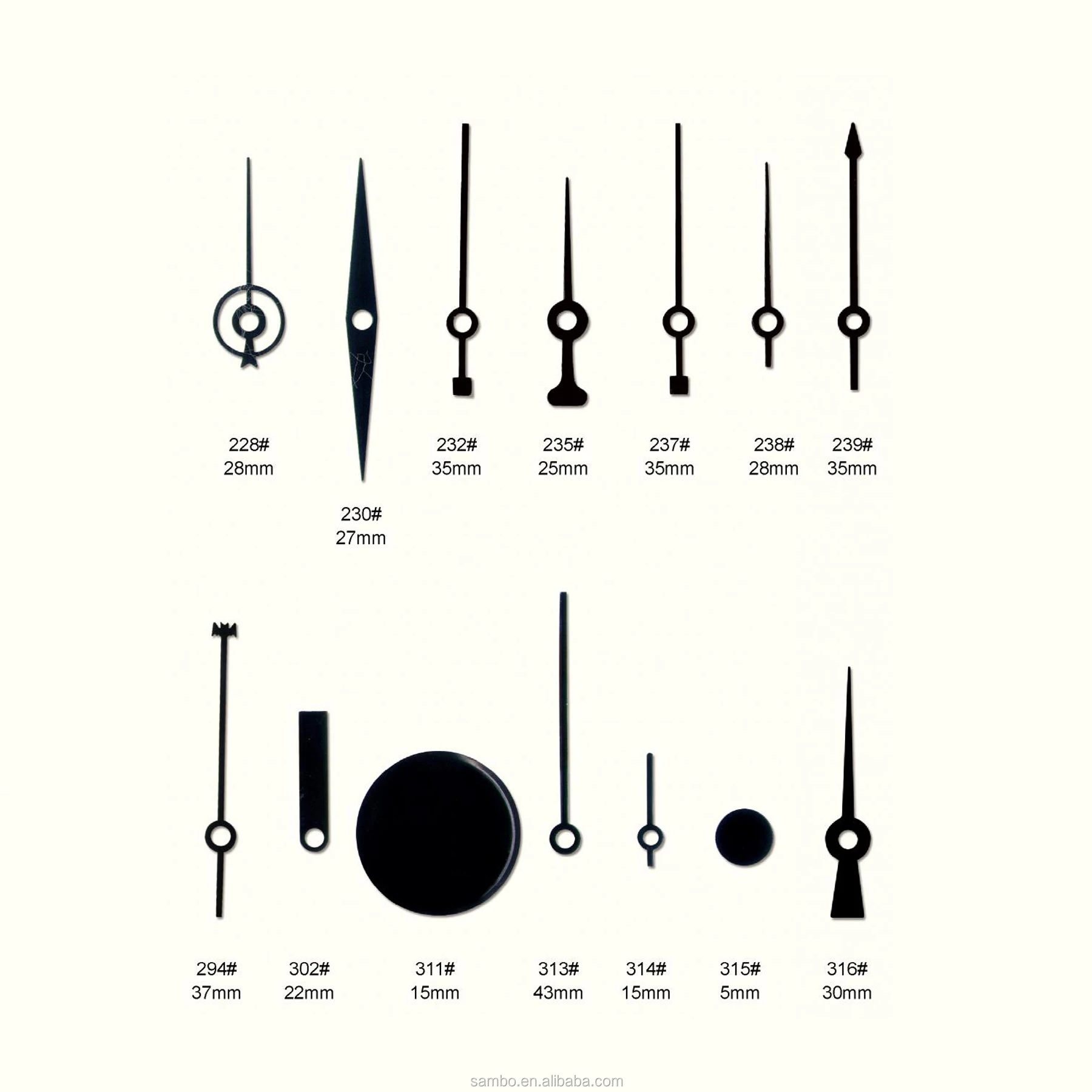 Custom Made Short Metal Clock Hands