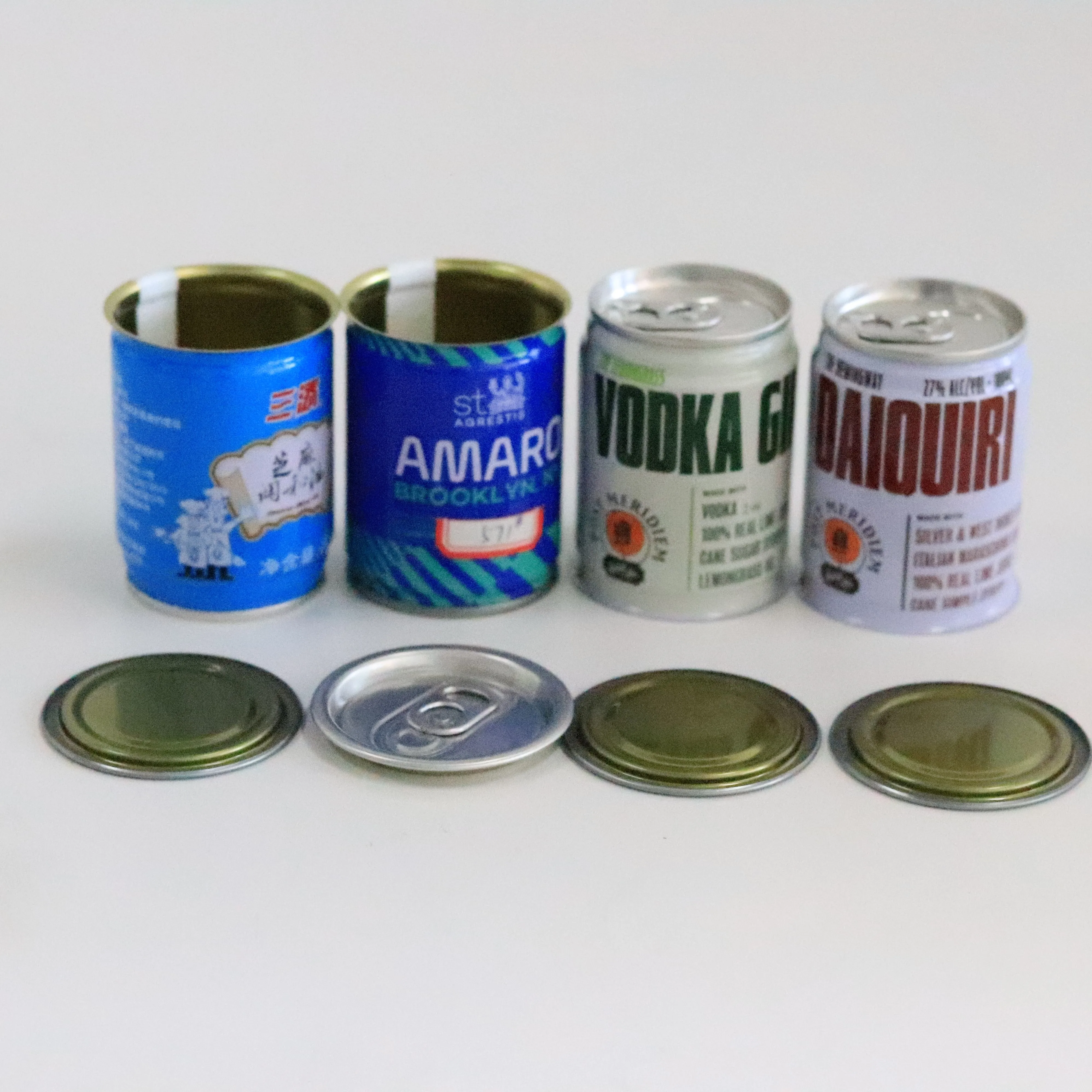 2oz 100ml beverage TIN can ,vodka ,wishkey ,juice ,energy drink beverage with 200 lids