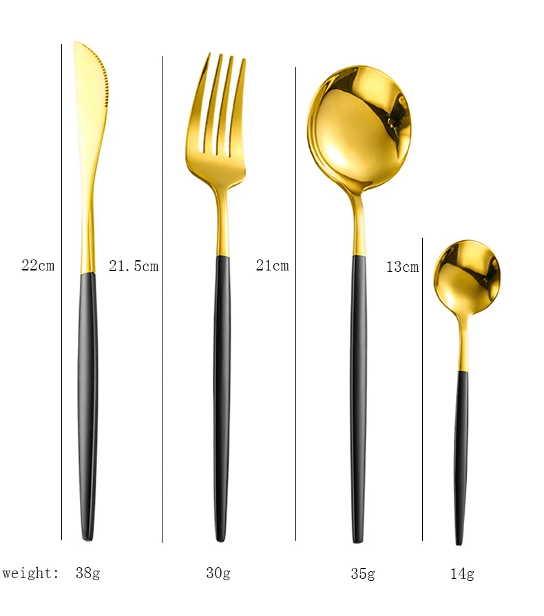 Hongda Promotion Restaurant Titanium Cutipol Gold Stainless Steel Cutlery Set