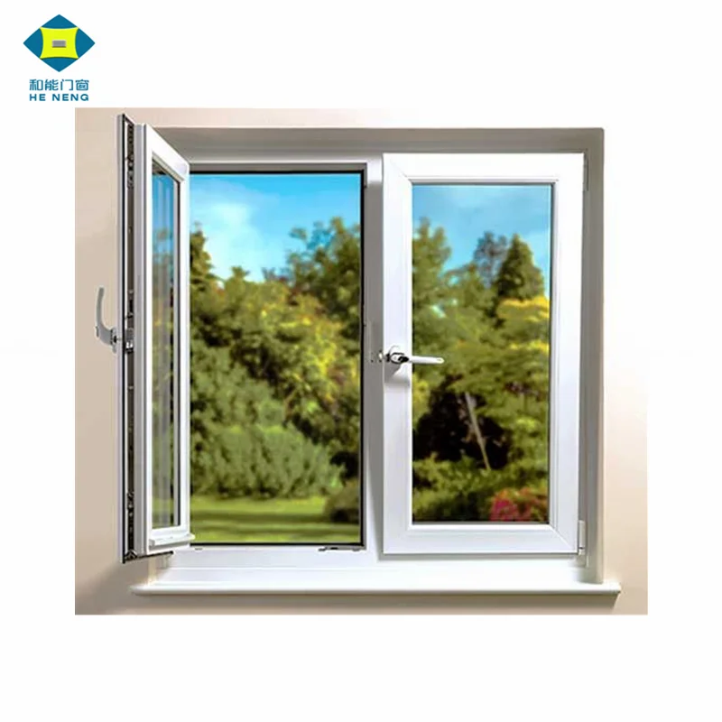Modern Swing Graphic Design Horizontal Hanging EPDM Fiberglass Cheap Good UPVC Window Double Glazing Swing PVC Casement Window