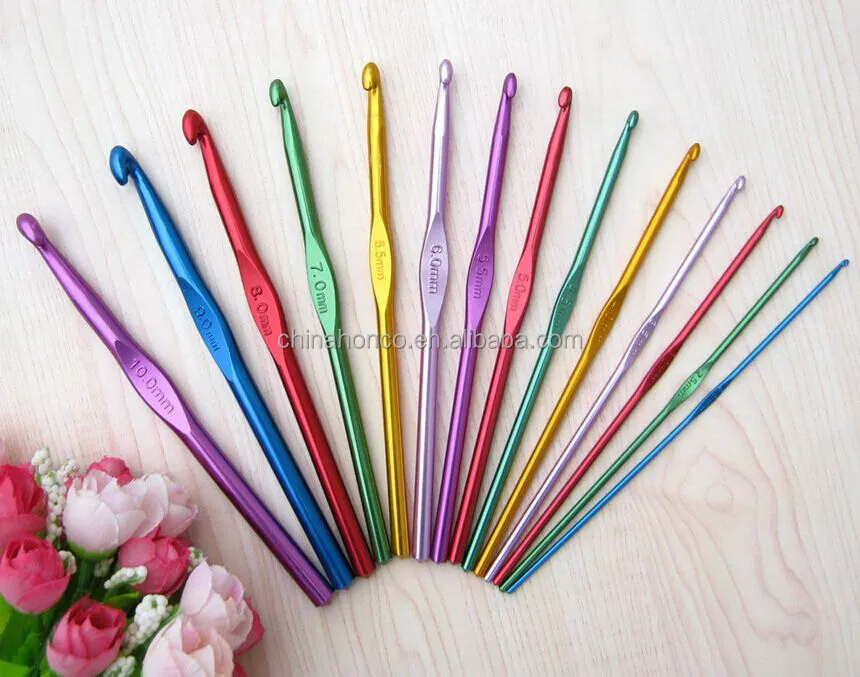 High quality color Craft Yarn Sewing Tools Aluminum Crochet Hooks Needles
