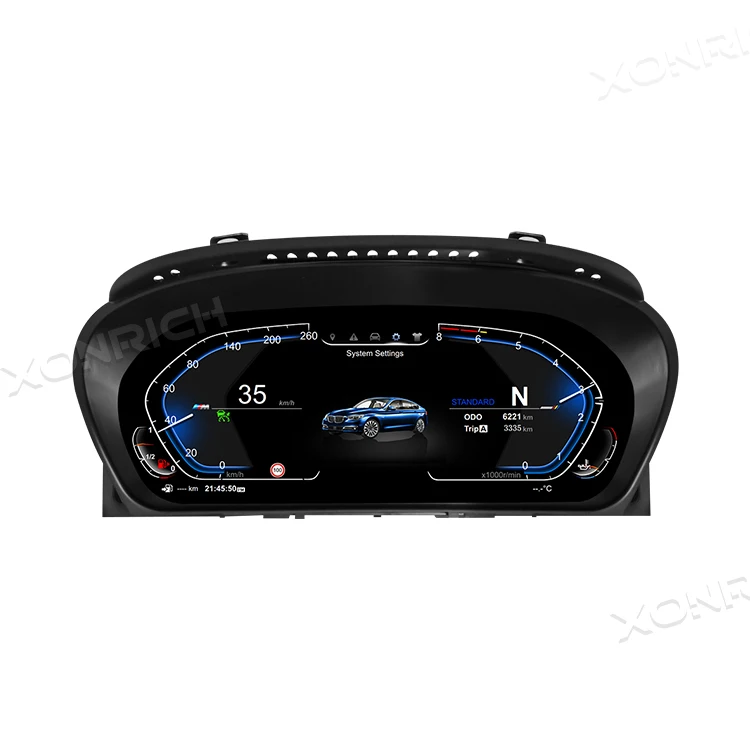 Xonrich 12.3inch Car Speedometer Dashboard Screen For BMW 5 Series E60 E61 CCC CIC 2003-2009 Digital Instrument Cluster