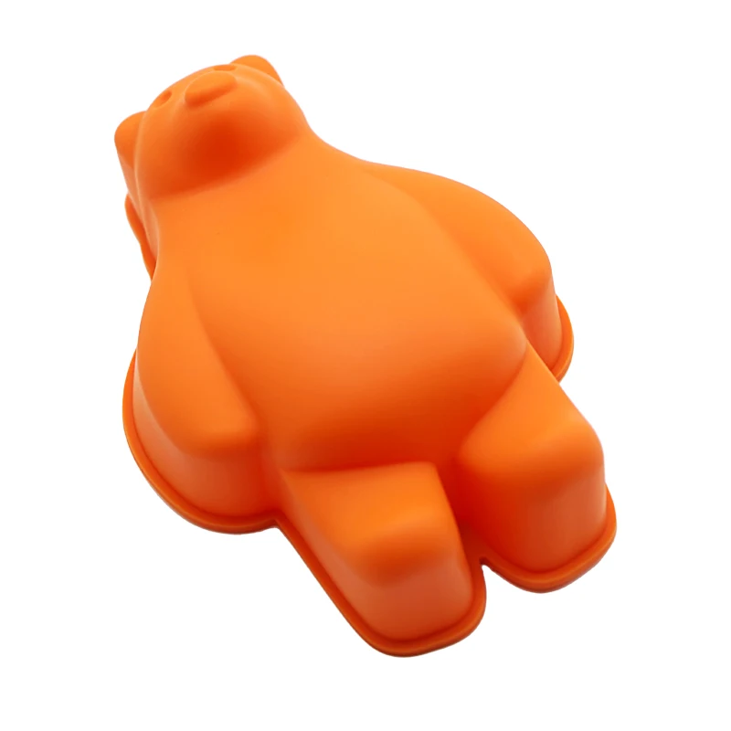 Eco Friendly Heat Resistant Non-stick Baking Supplies Bear Shape Silicone Chocolate Cake Mold