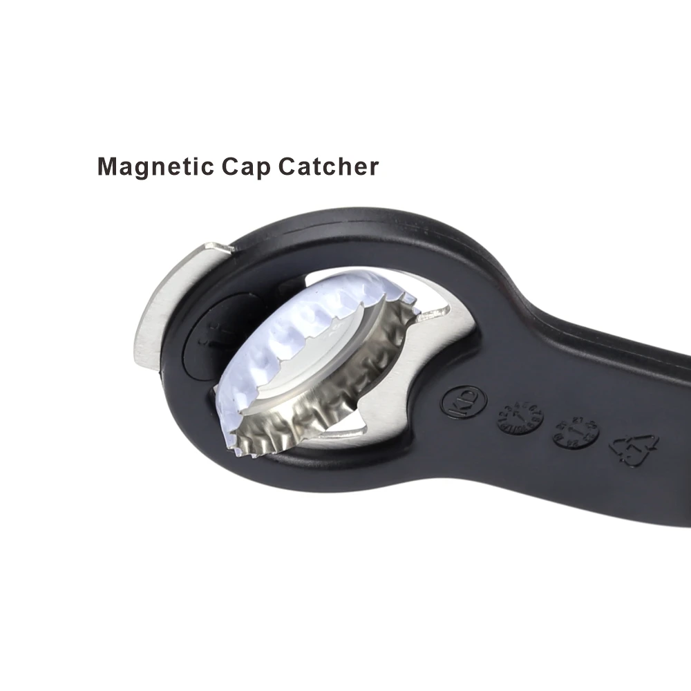 Amazon Best Selling 2 pcs Pop Can Opener Magnetic Cap Catcher Avoid Loss Stick to Refrigerator Bar Bottle Beer Opener