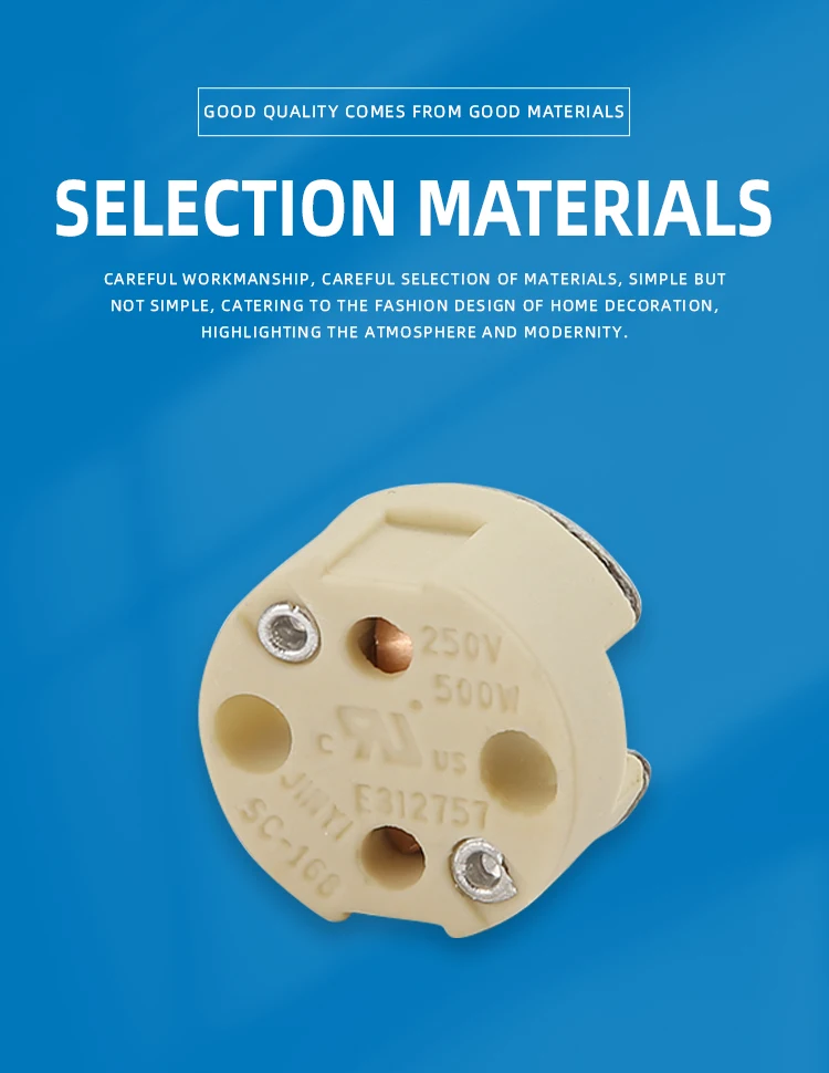 Porcelain halogen  socket for G4 G5.3  g6.35 led bulb 250V 600W led light base Light Accessories gx53 led lamp