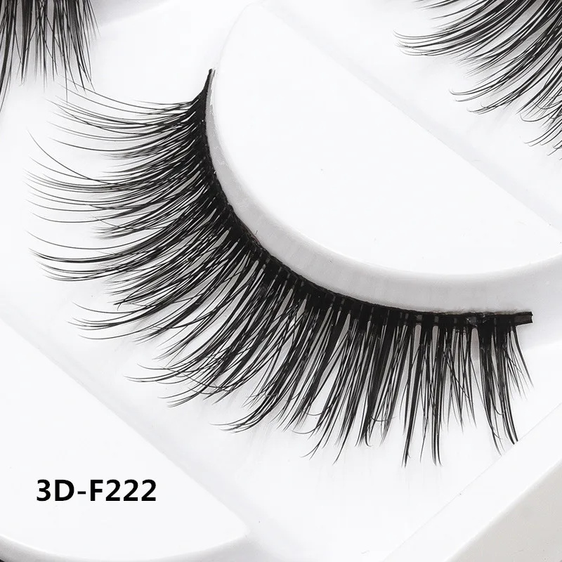 False Eyelashes Vegan 3d Mink Lashes Natural Look Fluffy Cat Eye Wispy Lashes 3d Strip Short Volume Fake Eyelashes With Lash Box