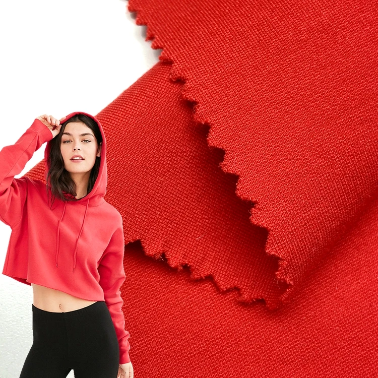 Heavy weight 70% rayon 26% nylon 4%spandex bright red 400gsm knitted ponte de king roma fabric for hoodies