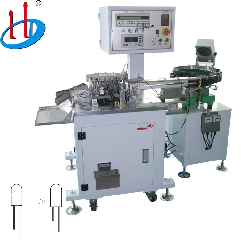 Fully Automatic Transistor Capacitor Radial Component Lead Cutting Forming Bending Machine Form K Type 90 Degrees Long and Short