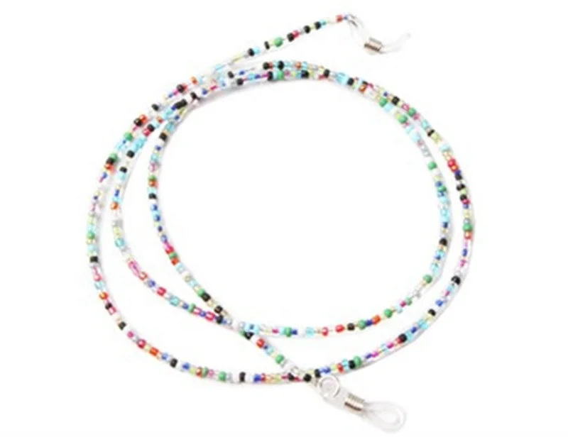  Metal glasses chain with small beads silicone