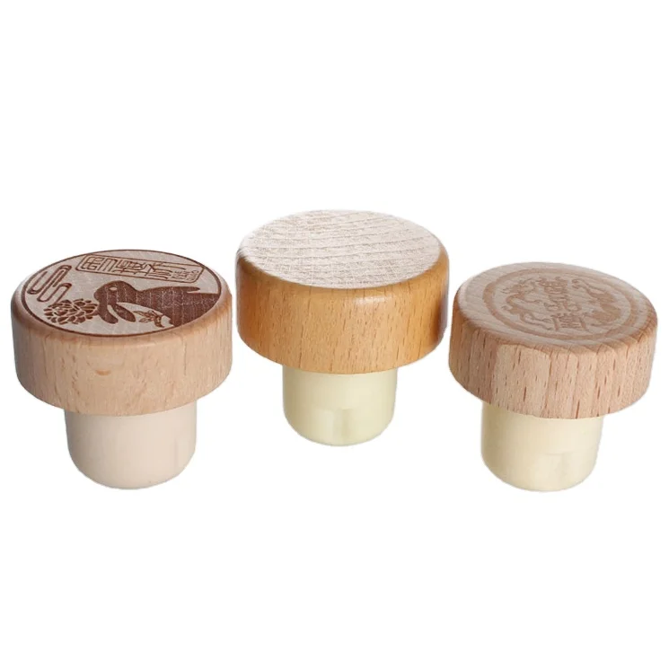 Bar Top Custom Plastic Wood Low Moq Customized T Shape Synthetic Cork Stopper Wine Bottle Stoppers