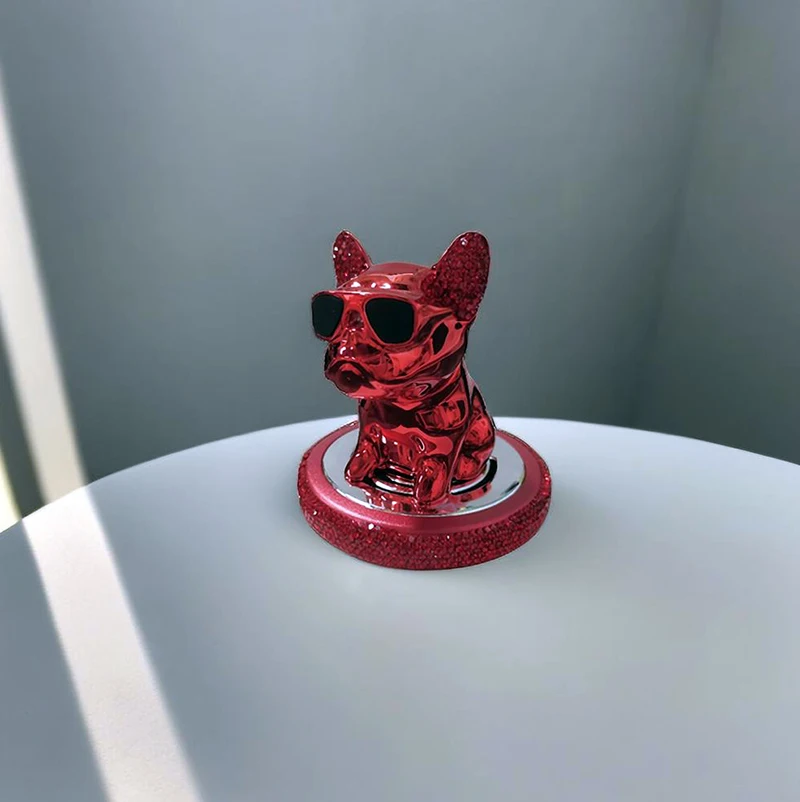 Crystal Diamond Dog Aromatherapy Car Accessories Interior Decoration Auto Ornaments Solid Perfume French Bulldog Car Fresheners