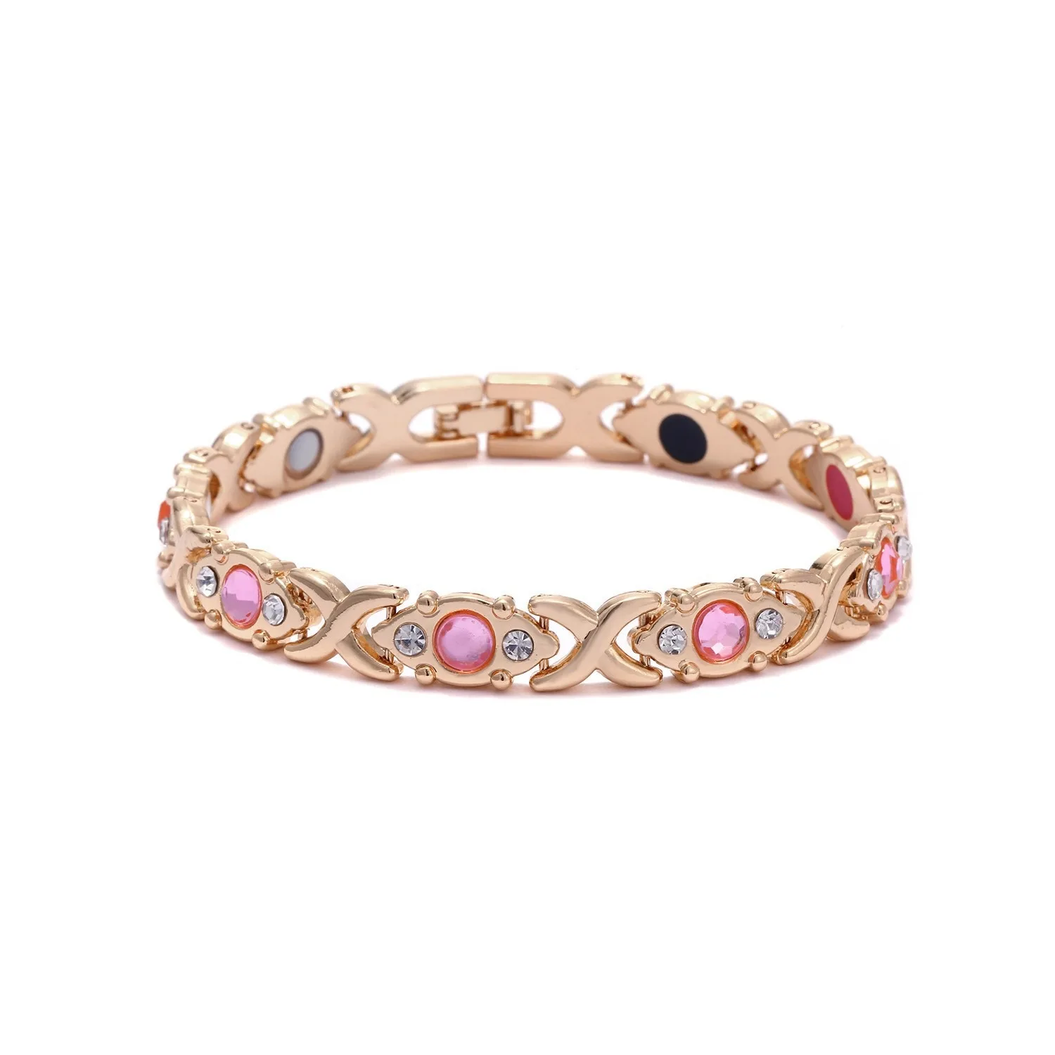 Fashionable detachable energy magnet bracelet with diamond magnetic bracelet beautiful gemstone good luck bracelet