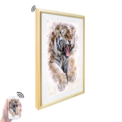 32 inch 43inch Intelligent Museum Smart Photo Frame Display Artistic Design Wooden Lcd Screen For Digital Art Painting Machine