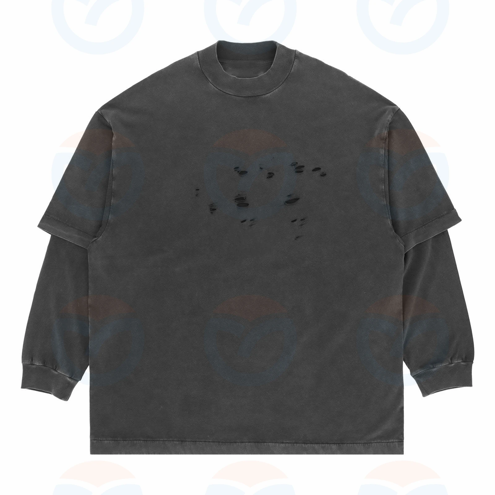 2024 ODM/OEM Custom logo knitting jacquard Heavy cotton oversized long-sleeve crewneck knitwear jumper sweater for men