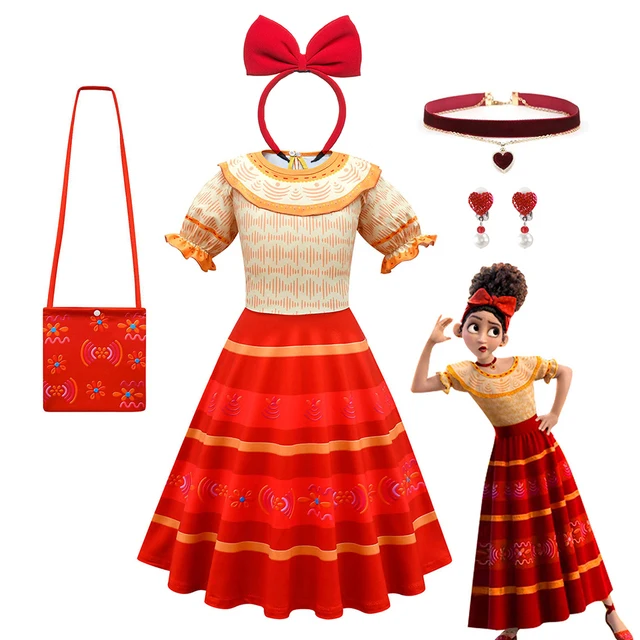 Birthday Party Madrigal Costume Kids Prom Gowns Girls Encanto Charm Dresses Carnival Summer New Children Princess Mirabel Dress