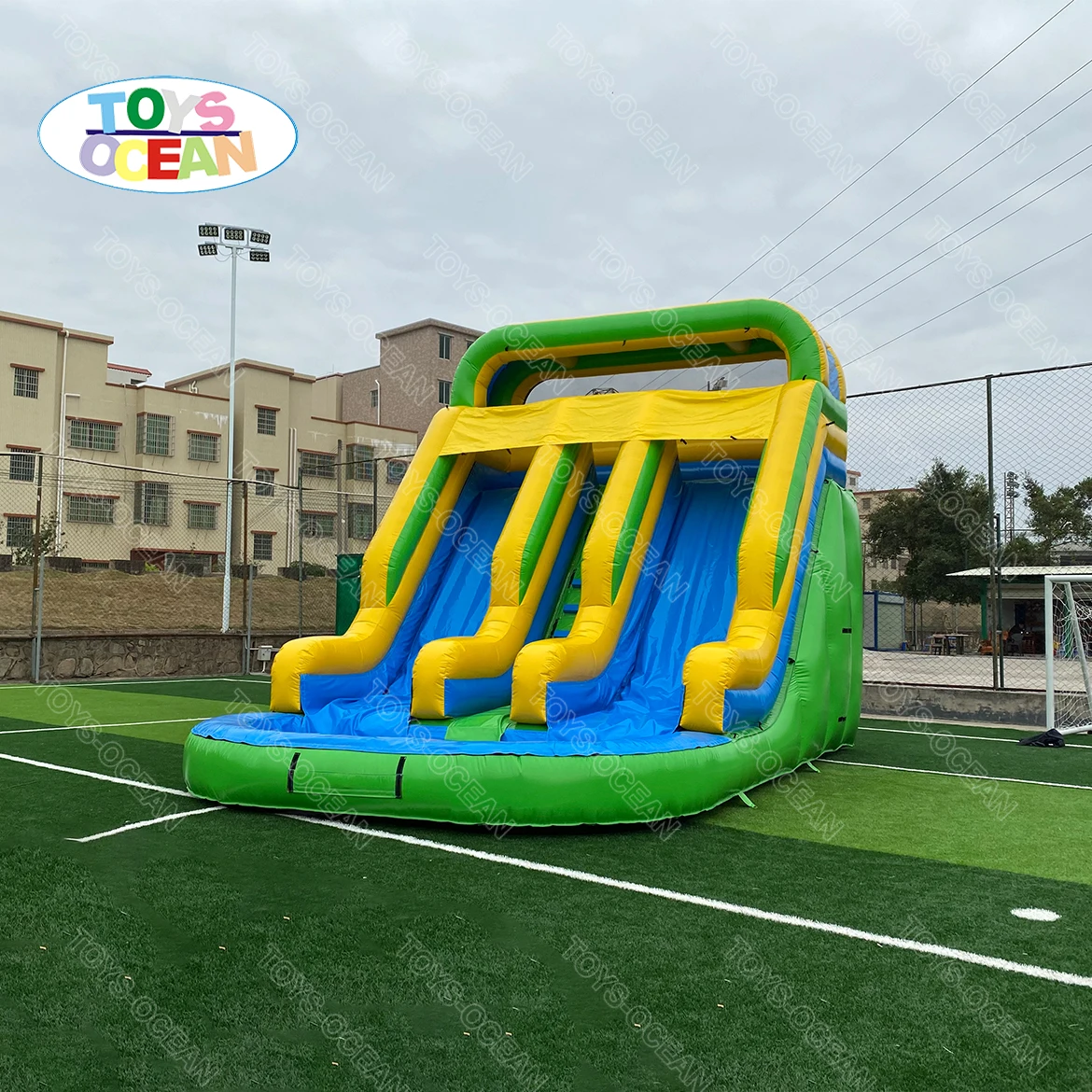 Custom commercial large adult slide with pool kids inflatable water slide for sale