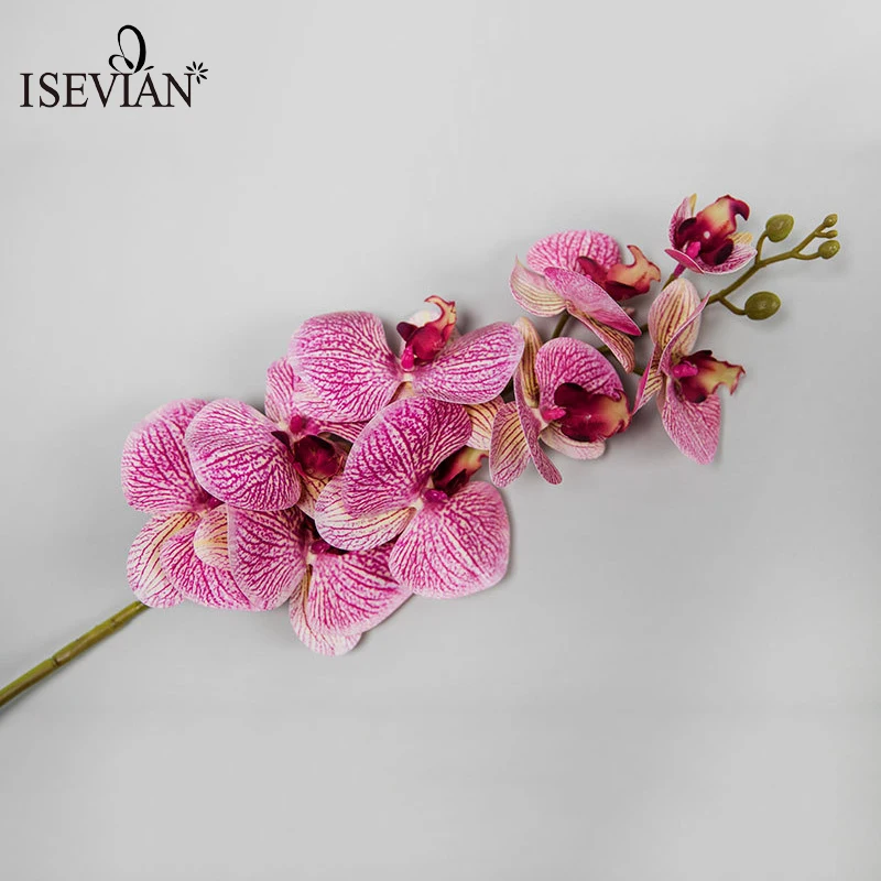  ISEVIAN искусственные 3D принты настоящие на ощупь цветы латексная Орхидея