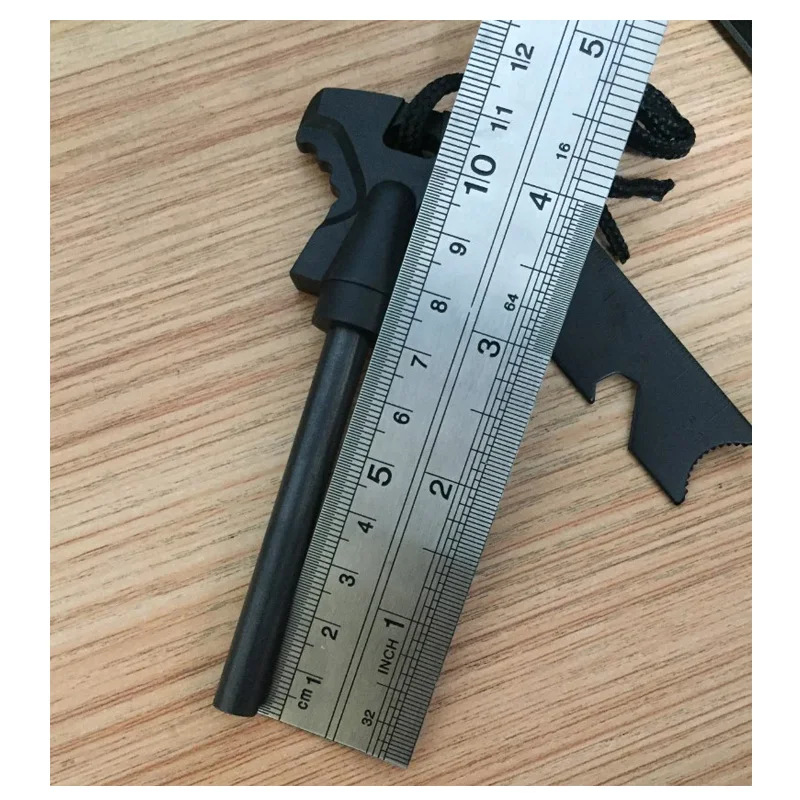 Supuer survival drilled flint steel fire striker, wilderness waterproof magnesium ferro rod 5inch