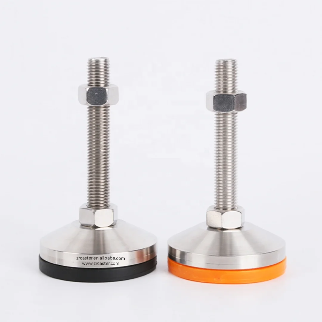 Foot Diameter Bottom B-50-12-80SS Stainless Steel 304 Plate Anti-Slip Rubber Base Adjustable Leveling Feet Adjust Foot