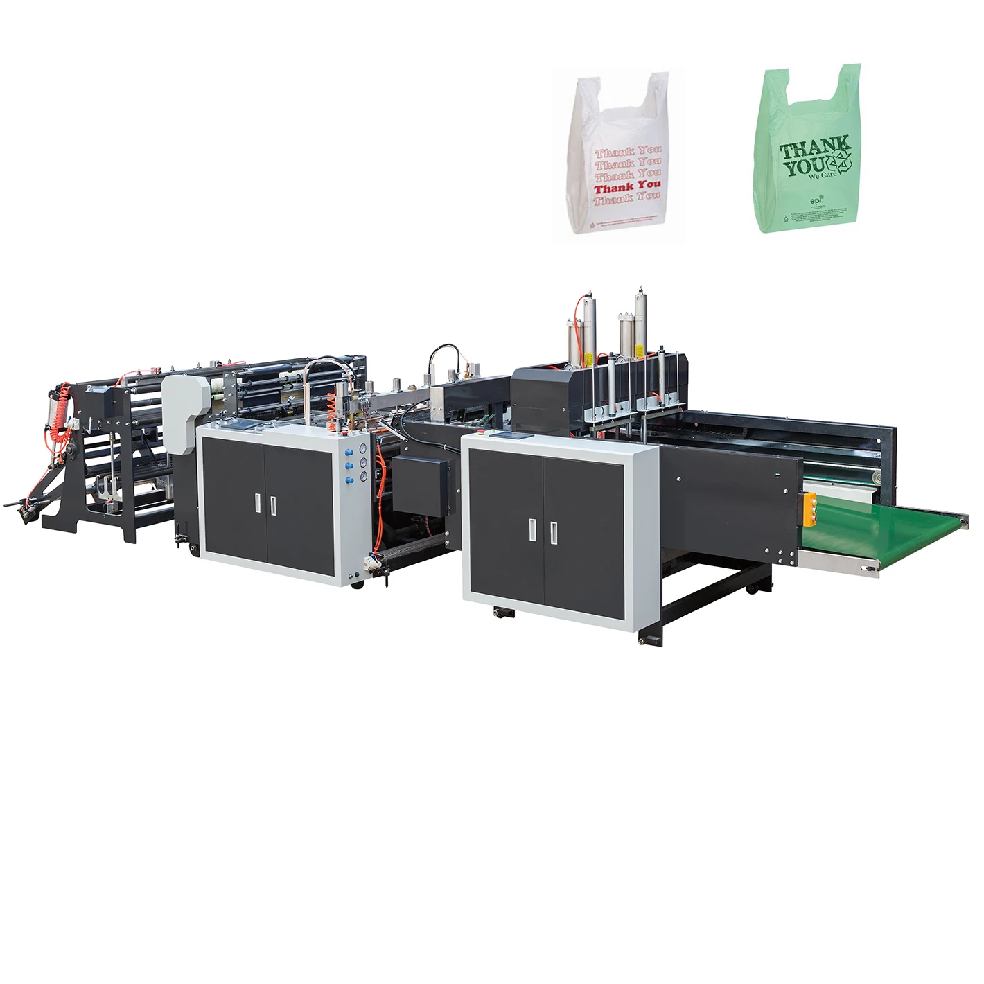 Fully Automatic Biodegradable Hot Sealing and Hot Cutting T-shirt Bag Making Machine