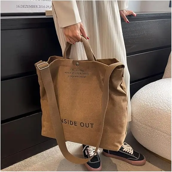 2024 Cotton printing women handbag lady purse Canvas Tote Bag Canvas With Leather Handles Plastic For Diy Large Canvas Tote Bag