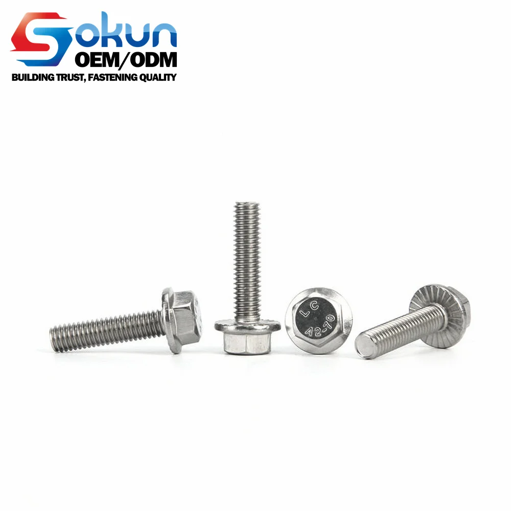 DIN 6921 Flange Bolts M10 Size Long-lasting Durability Salt-Spray Tested Carbon Copper Material Hex Square ASTM T-Bolt M3 M4